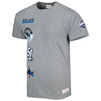 Men's Mitchell & Ness Heather Gray San Jose Sharks City Collection T-Shirt