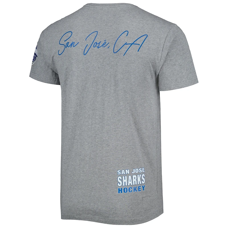 Men's Mitchell & Ness Heather Gray San Jose Sharks City Collection T-Shirt