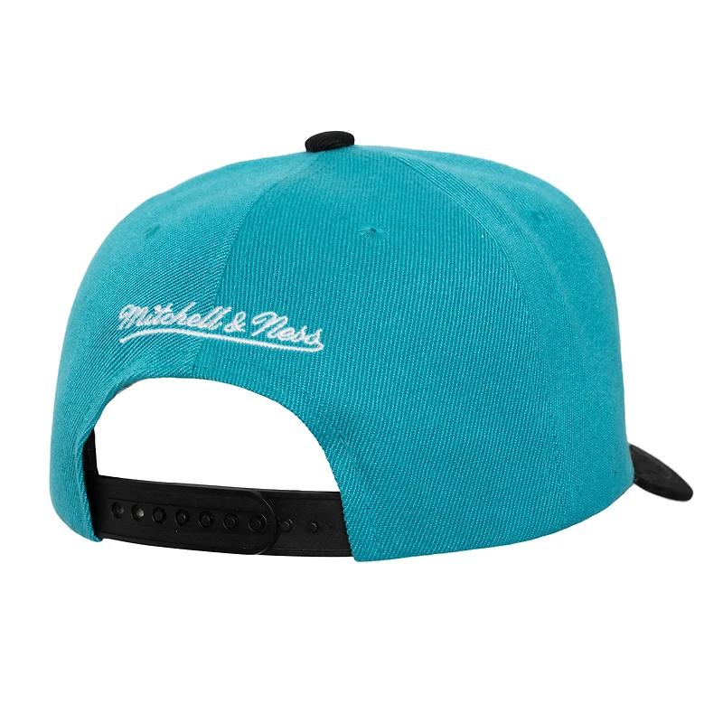 Men's Mitchell & Ness Teal/Black San Jose Sharks Underarch Two-Tone Pro Crown Snapback Hat