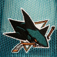 Men's Mitchell & Ness Teal San Jose Sharks Head Coach Trucker Adjustable Hat