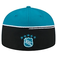 Men's New Era Black/Teal San Jose Sharks Vintage Color Dip 59FIFTY Fitted Hat