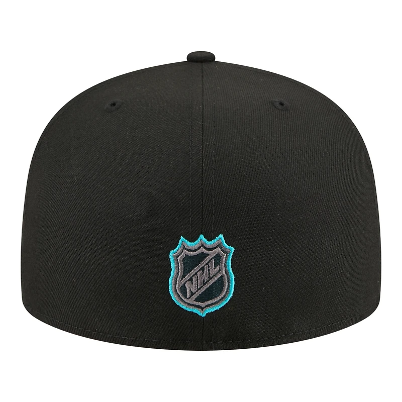 Men's New Era Black San Jose Sharks Color Pop 59FIFTY Fitted Hat