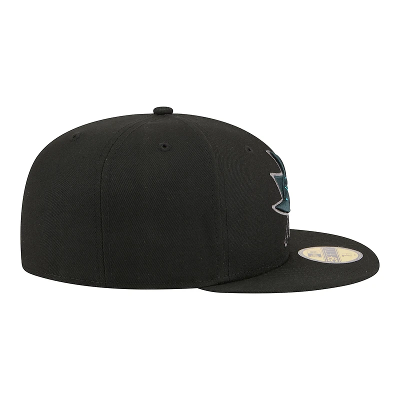 Casquette ajustée New Era 59FIFTY pour homme, noire, San Jose Sharks, coloris pop