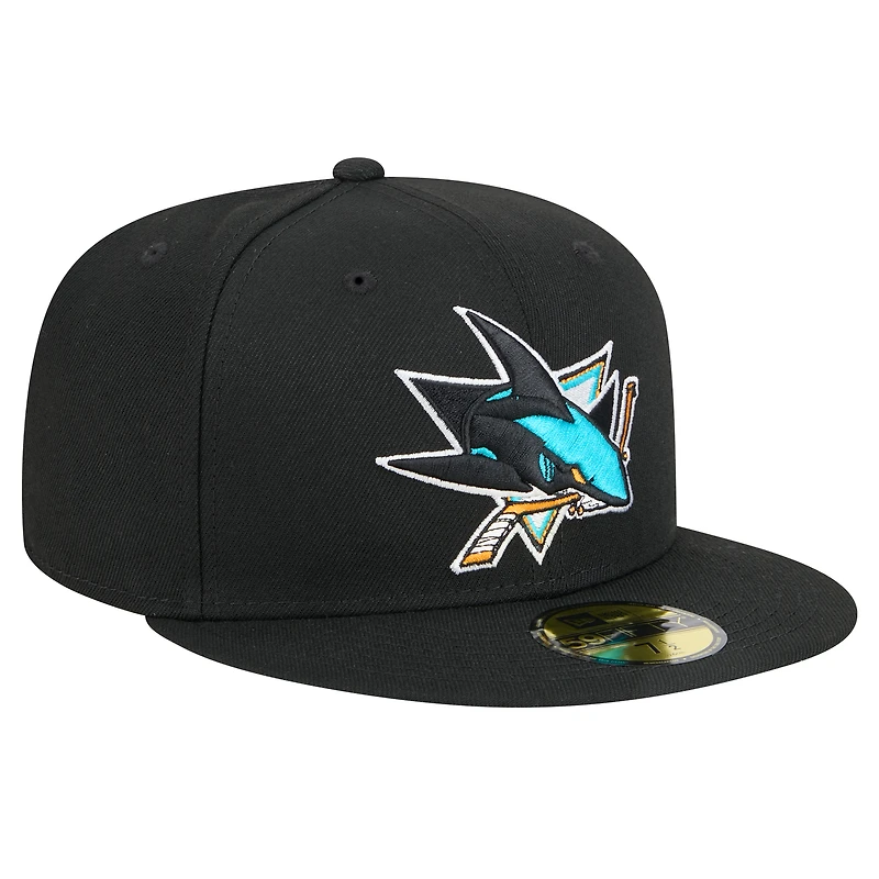 Casquette ajustée Core 59FIFTY San Jose Sharks de New Era pour homme, noire