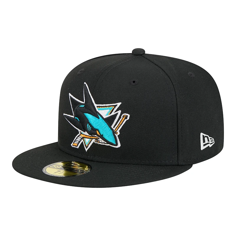 Men's New Era Black San Jose Sharks Core 59FIFTY Fitted Hat