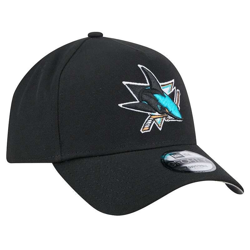 Casquette ajustable Core A-Frame 9FORTY San Jose Sharks de New Era pour homme, noire