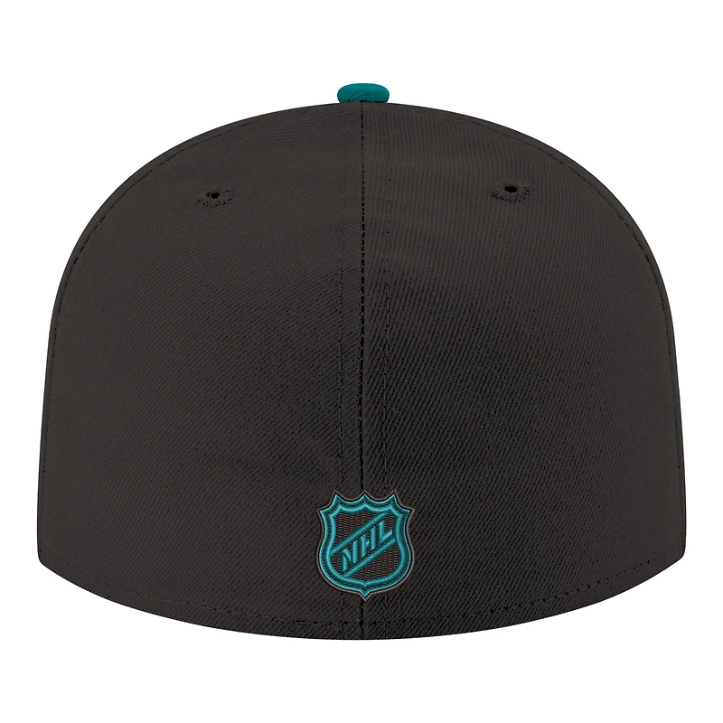 Men's New Era Black San Jose Sharks Core Logo Two-Tone 59FIFTY Fitted Hat