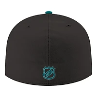 Men's New Era  Black San Jose Sharks Core Logo Two-Tone 59FIFTY Fitted Hat