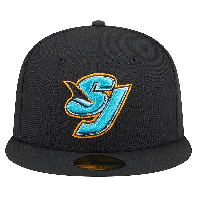 Casquette ajustée New Era Deceptor 59FIFTY noire pour homme des Sharks de San Jose