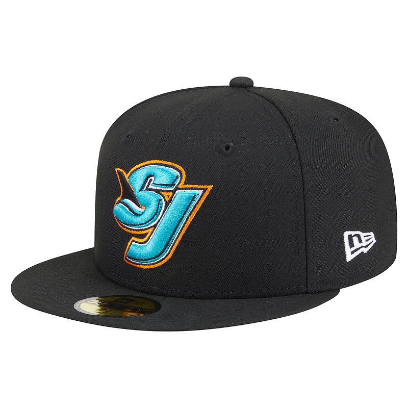 Casquette ajustée New Era Deceptor 59FIFTY noire pour homme des Sharks de San Jose