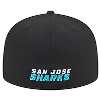 Casquette ajustée New Era Deceptor 59FIFTY noire pour homme des Sharks de San Jose