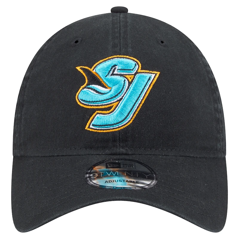 Men's New Era Black San Jose Sharks Deceptor 9TWENTY Adjustable Hat
