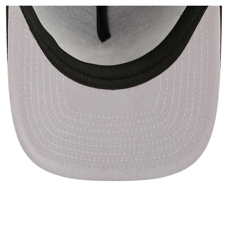 Men's New Era Black San Jose Sharks Faded A-Frame 9FIFTY Trucker Snapback Hat