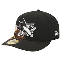 Men's New Era  Black San Jose Sharks Freedom Pre-Curved 59FIFTY Fitted Hat