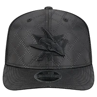 Men's New Era  Black San Jose Sharks Quilted Nylon 9SEVENTY Adjustable Trucker Hat