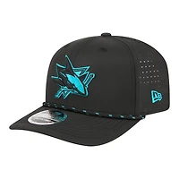 Casquette New Era noire San Jose Sharks Sport Vented 9SEVENTY pour homme, ajustable par corde