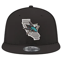Casquette snapback 9FIFTY noire New Era pour homme, motif State Pride des Sharks de San Jose