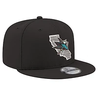 Casquette snapback 9FIFTY noire New Era pour homme, motif State Pride des Sharks de San Jose