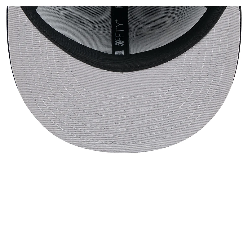 Casquette ajustée New Era 59FIFTY noire pour homme, motif State Stitch des Sharks de San Jose