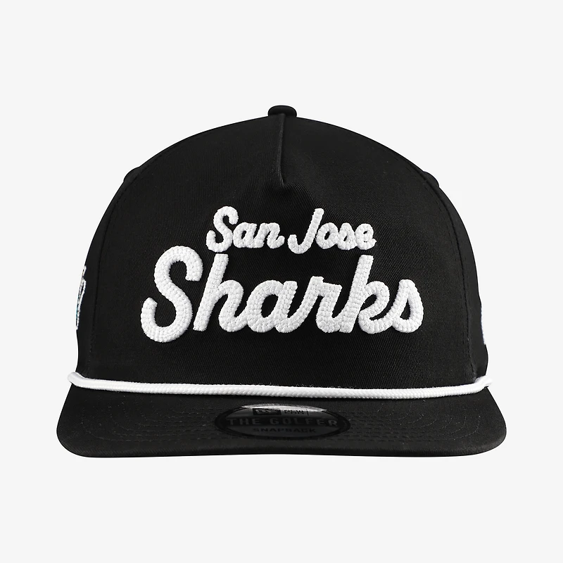 Casquette de golf ajustable New Era noire San Jose Sharks pour homme