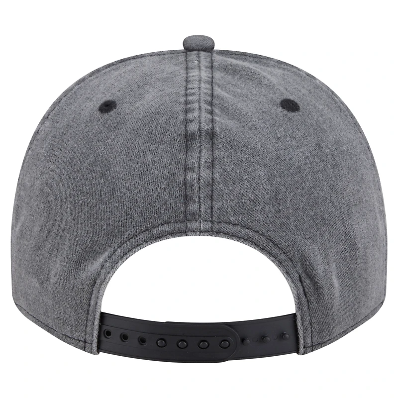 Men's New Era  Charcoal San Jose Sharks Throwback Washed A-Frame Pre-Curved 9FIFTY Snapback Hat