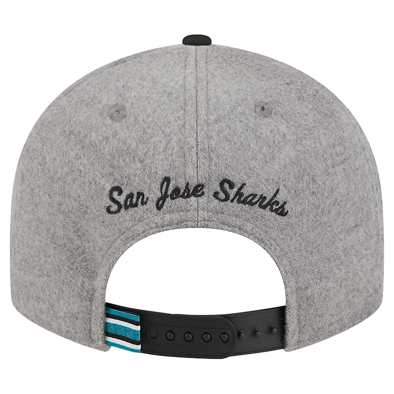 Men's New Era  Gray/Black San Jose Sharks Wool Pin Low Profile 9FIFTY Snapback Hat