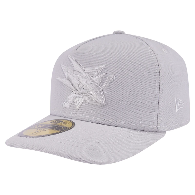 Casquette ajustée A-Frame 59FIFTY pour homme New Era grise avec pack de couleurs San Jose Sharks