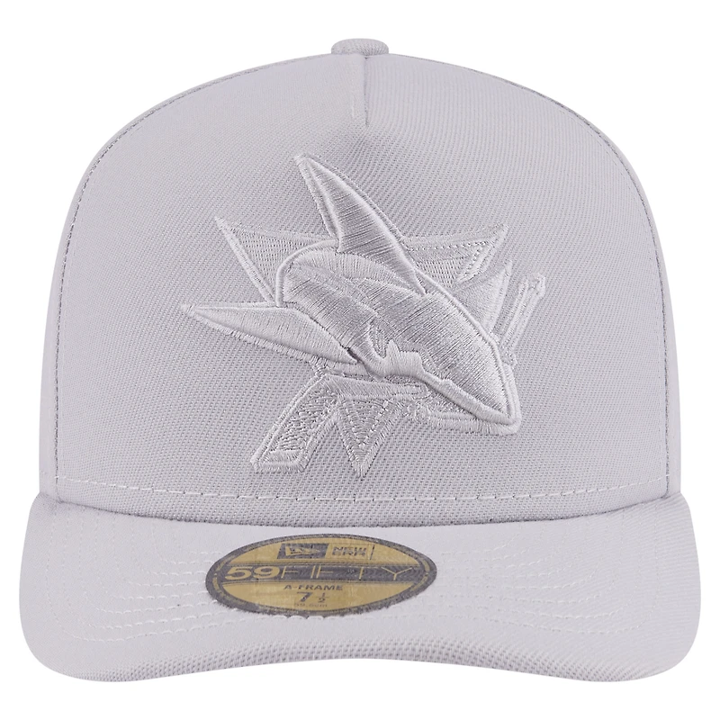 Casquette ajustée A-Frame 59FIFTY pour homme New Era grise avec pack de couleurs San Jose Sharks