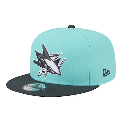 Men's New Era  Turquoise/Charcoal San Jose Sharks Two-Tone Color Pack 9FIFTY Snapback Hat
