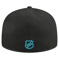 Men's New Era White/Black San Jose Sharks Repeat Two-Tone 59FIFTY Fitted Hat