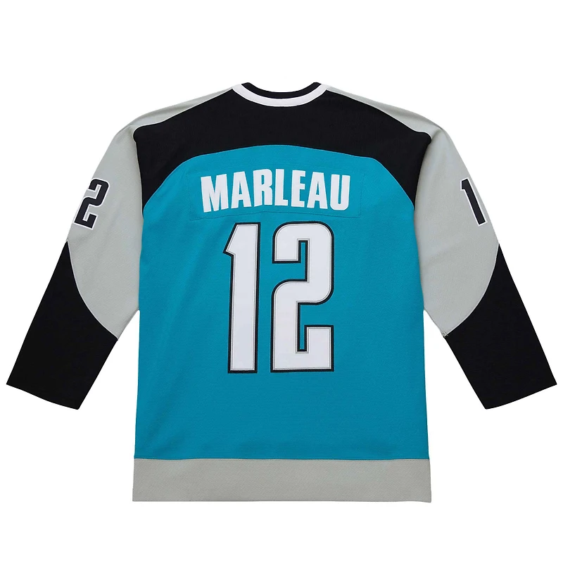 Maillot de jeu puissance Patrick Marleau Teal San Jose Sharks 2003-04 pour homme