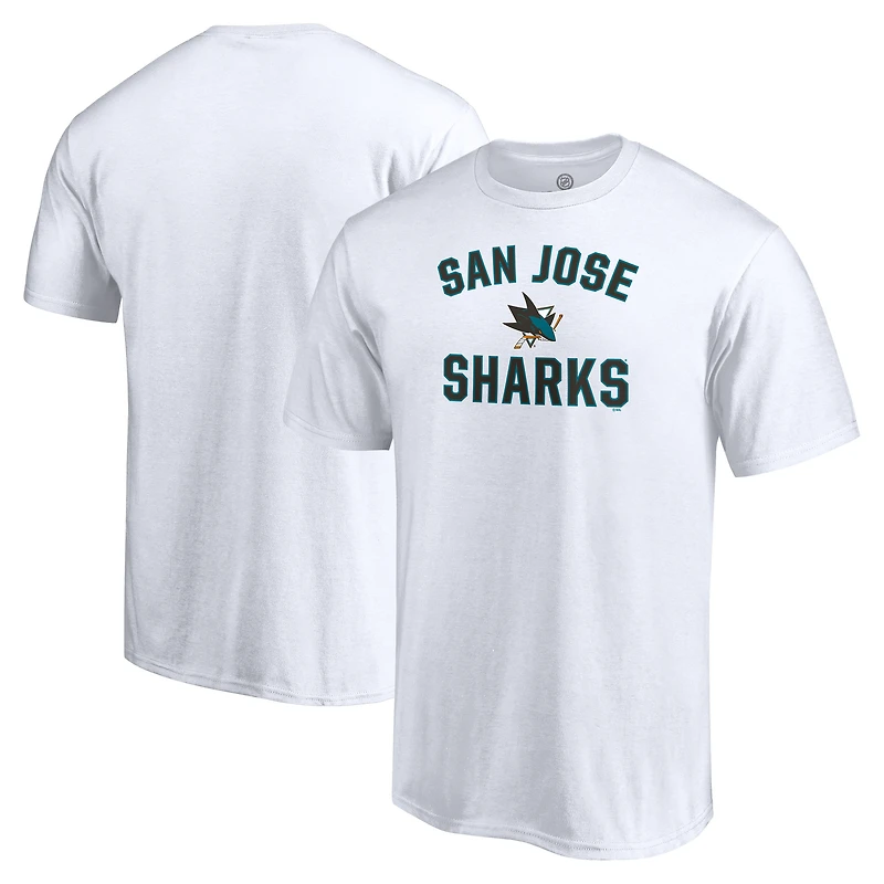 T-shirt blanc pour homme avec arche de la victoire des Sharks San Jose