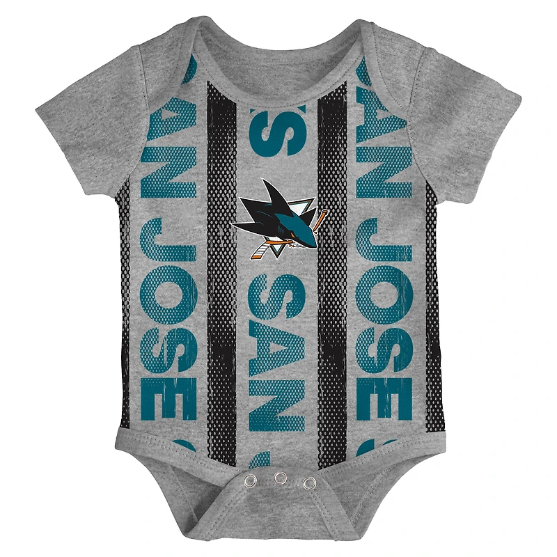 Ensemble de trois bodies pour nouveau-né des San Jose Sharks Loyal Buddies