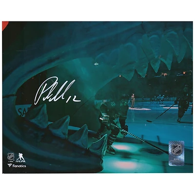 Patrick Marleau San Jose Sharks Dédicacé 8" x 10" Patinage hors de Shark's Mouth Photographie