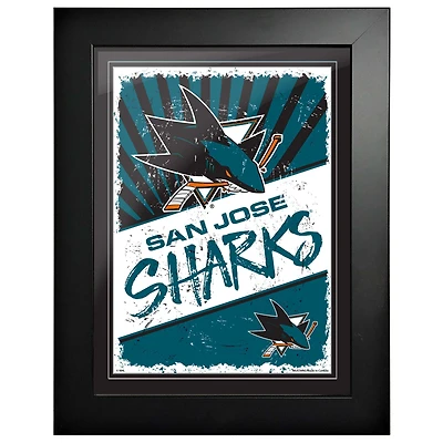 Requins de San Jose - Art encadré imprimé classique 12 `` x 16 ''