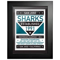 San Jose Sharks - 12'' x 16'' Dual Tone Framed Artwork