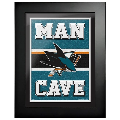 Requins de San Jose - Oeuvre encadrée Man Cave 12'' x 16''