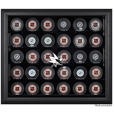 Vitrine noire pour 30 rondelles des Sharks de San Jose