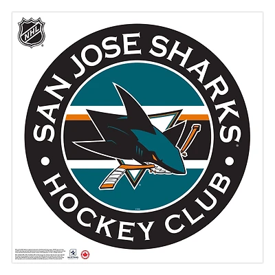 Requins de San Jose - 36'' x 36'' Team Repositional Stripe Design Vinyl Sticker Mural