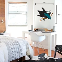 San Jose Sharks - 36'' x 36'' Décalcomanie murale en vinyle repositionnable par équipe