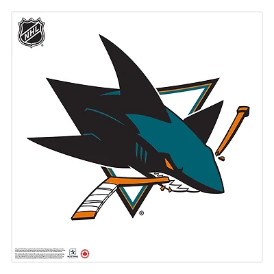 San Jose Sharks - 36'' x 36'' Décalcomanie murale en vinyle repositionnable par équipe