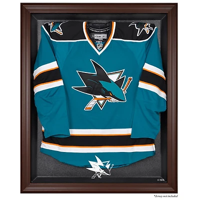 Vitrine de présentation du maillot encadré marron des Sharks de San Jose