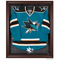 Vitrine de présentation du maillot encadré marron des Sharks de San Jose
