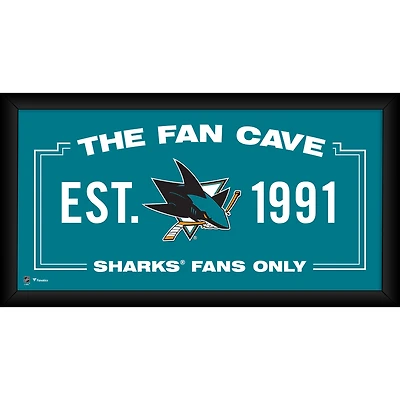 Collage de grottes de fans encadré 10" x 20" des Sharks de San Jose