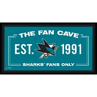 Collage de grottes de fans encadré 10" x 20" des Sharks de San Jose