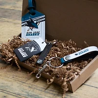 San Jose Sharks - Coffret cadeau trois pièces en cuir avec étiquette personnalisée