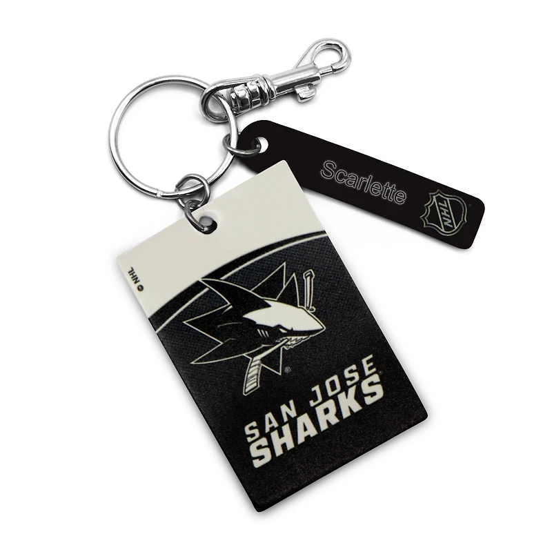 San Jose Sharks - Coffret cadeau trois pièces en cuir avec étiquette personnalisée