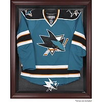Vitrine de présentation encadrée en acajou pour maillots des Sharks de San Jose