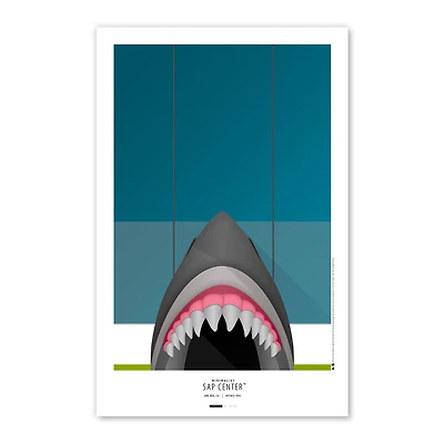 Affiche minimaliste du stade San Jose Sharks Sap Center 11'' x 17 '' Impression artistique