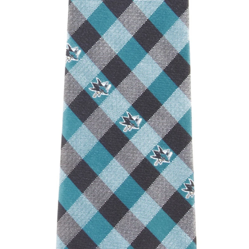 San Jose Sharks Woven Poly Check Tie